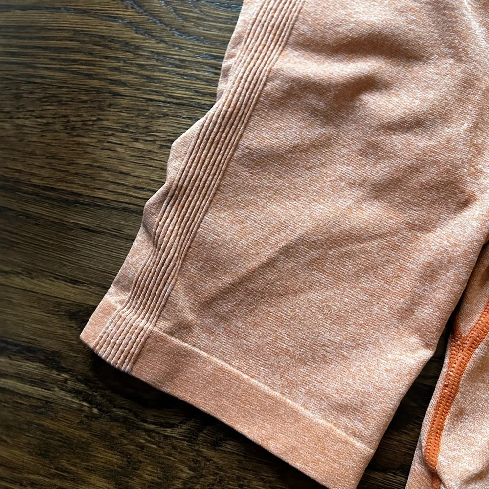 Seamless High-Waisted Orange Active Shorts | yoga | Pilates, running